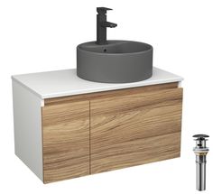 Комплект:тумба Bau Dream Blackwood 80,раковина BAU Element,смеситель Hotel Black,выпуск Bauedge