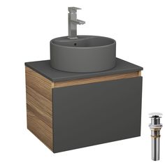 Комплект:тумба Bau Dream Blackwood 60,раковина BAU Element D41,смеситель Hotel Stil,выпуск Bauedge
