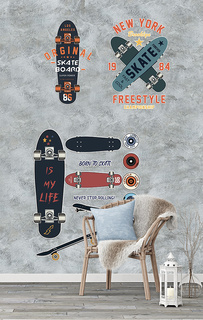 Фотообои Bartonwall K03902-03_1 флизелин. с виниловым покрытием Граффити Скейты 200х270см