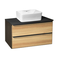 Тумба с раковиной Runo Мальта 70, дуб черный, с раковиной Lavello 48х37 РУНО