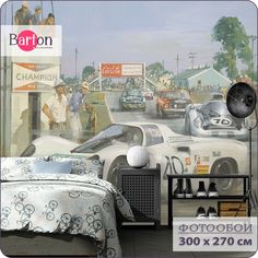 Фотообои Bartonwall K03103_1 флизелиновые 3d детские для подростка Машина 300х270 см