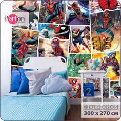 Фотообои Bartonwall K03203_1 флизелиновые 3d детские Супергерои Человек Паук 300х270 см
