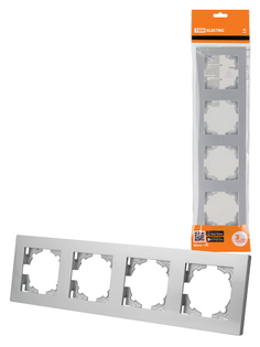 Рамка TDM ELECTRIC Сенеж 4-х постовая серебр. металлик SQ1816-0257