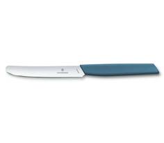 Нож столовый VICTORINOX Swiss Modern, лезвие 11 см с прямой кромкой, васильково-синий