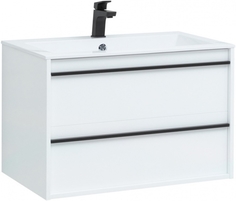Тумба с раковиной Aquanet Lino 80 белый матовый