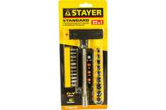 Отвертка с насадками (20 предметов) STAYER (Т-образная ручка)