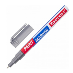 Лаковый маркер-краска BRAUBERG EXTRA paint marker 1 мм, серебряный, улучшенная нитро-основ