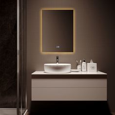 Зеркало для ванной Qwerty 60x40 прямоугольное вертикальное c подогревом No Brand