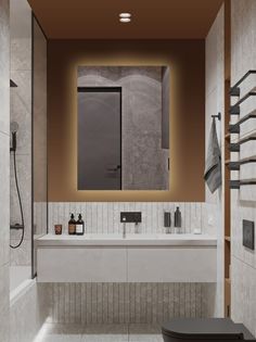 Зеркало для ванной Qwerty 140x90 прямоугольное вертикальное c подогревом No Brand