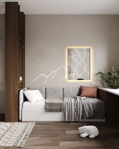 Зеркало для ванной Qwerty 80*40 вертикальное с часами с тёплой LED-подсветкой No Brand