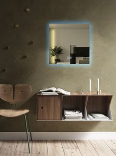 Зеркало для ванной Prisma 60*60 квадратное c подогревом No Brand