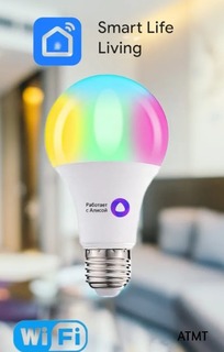 Умная лампочка ATMT Светодиодная лампа c Алисой 9вт RGB