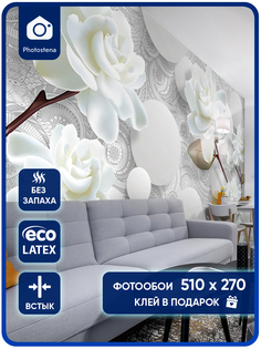 Фотообои Photostena 3D розы на ажурном полотне 5,1x2,7 м