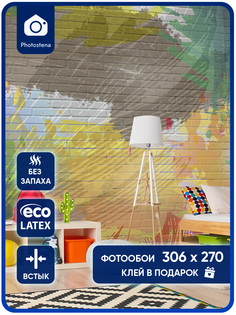 Фотообои Photostena Яркая кирпичная стена 3,06 x 2,7 м
