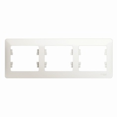 Рамка SE 3-ная, горизонтальная Перламутр Glossa 3шт, GSL000603.3 Systeme Electric