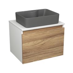 Комплект: тумба Bau Dream Blackwood 60,раковина BAU Cerama 48х37,темно-серая Bauedge