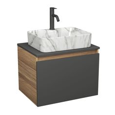 Комплект: тумба Bau Dream Blackwood 60,раковина BAU Cerama,смеситель Hotel Dream Black Bauedge