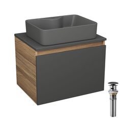 Комплект: тумба Bau Dream Blackwood графит 60,раковина BAU Cerama 48х37,выпуск Bauedge