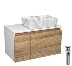Комплект: тумба Bau Dream Blackwood 80,раковина BAU Cerama 48х37,мрамор,выпуск Bauedge
