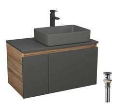 Комплект:тумба Bau Dream Blackwood80,раковина BAU Hotel 48х37,смеситель Hotel Stil,выпуск Bauedge