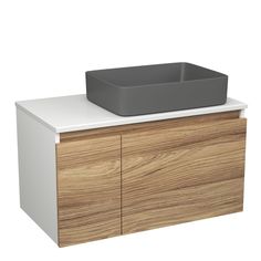 Комплект: тумба Bau Dream Blackwood 80,раковина BAU Hotel 48х37,темно-серая матовая Bauedge