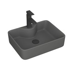 Раковина накладная BAUEDGE Cerama 48х37, смеситель Hotel Black, выпуск