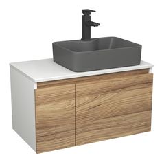 Комплект: тумба Bau Dream Blackwood 80,раковина BAU Cerama 48х37,смеситель Hotel Black Bauedge
