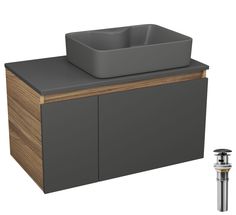 Комплект: тумба Bau Dream Blackwood графит 80,раковина BAU Cerama 48х37,выпуск Bauedge