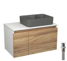 Комплект: тумба Bau Dream Blackwood 80,раковина BAU Cerama 48х37,выпуск Bauedge