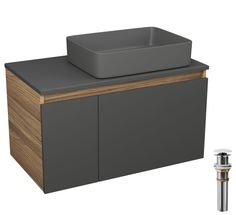 Комплект: тумба Bau Dream Blackwood графит 80,раковина BAU Hotel 48х37,выпуск Bauedge