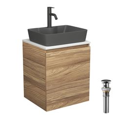 Тумба Bau Dream Blackwood 50,раковина BAU Cerama 48х37,смеситель Hotel Dream Black,выпуск Bauedge