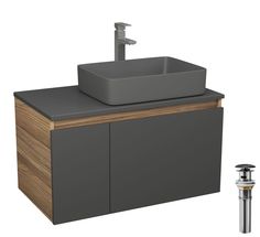 Комплект:тумба Bau Dream Blackwood80,раковина BAU Hotel 48х37,смеситель Hotel Stil,выпуск Bauedge