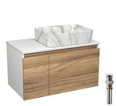 Комплект: тумба Bau Dream Blackwood 80,раковина BAU Cerama 48х37,мрамор,выпуск Bauedge