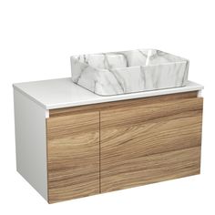 Комплект: тумба Bau Dream Blackwood 80,раковина BAU Cerama 48х37,мрамор Bauedge