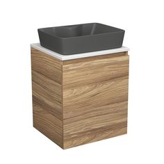 Тумба Bau Dream Blackwood 50 с дверцей,раковина BAU Cerama 48х37 темно-серая матовая Bauedge