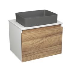 Комплект: тумба Bau Dream Blackwood 60,раковина BAU Hotel 48х37,темно-серая матовая Bauedge