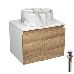 Комплект: тумба Bau Dream Blackwood 60,Раковина BAU Element D41,мрамор,выпуск Bauedge