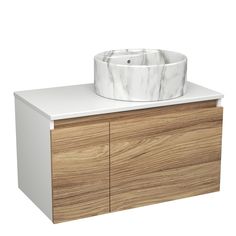 Тумба Bau Dream Blackwood 80, раковина круглая накладная BAU Element D41 Bauedge