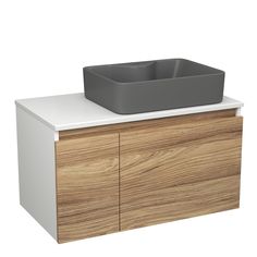 Комплект: тумба Bau Dream Blackwood 80,раковина BAU Cerama 48х37,темно-серая Bauedge