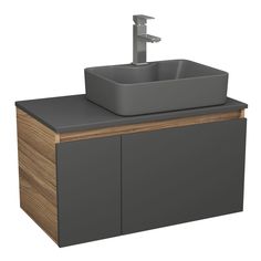 Комплект: тумба Bau Dream Blackwood 80,раковина BAU Cerama 48х37,смеситель Hotel Stil Bauedge