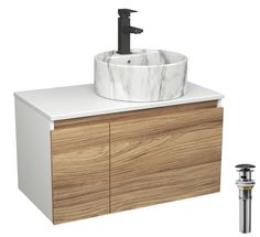 Комплект:тумба Bau Dream Blackwood 80,Раковина BAU Element,смеситель Hotel Black,выпуск Bauedge
