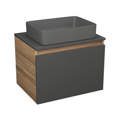 Комплект: тумба Bau Dream Blackwood графит 60,раковина BAU Hotel 48х37 Bauedge