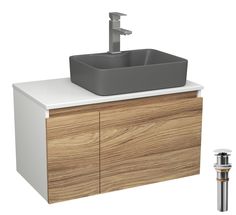 Комплект: тумба Bau Dream Blackwood 80,раковина BAU Cerama,смеситель Hotel Stil,выпуск Bauedge