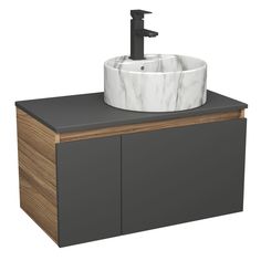 Комплект: тумба Bau Dream Blackwood 80,раковина BAU Element D41,смеситель Hotel Black Bauedge