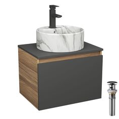 Комплект: тумба Bau Dream Blackwood 60,раковина BAU Element ,смеситель Hotel Black,выпуск Bauedge