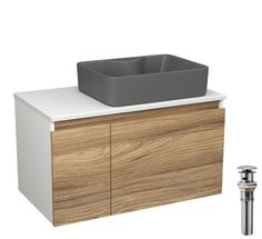 Комплект: тумба Bau Dream Blackwood 80,раковина BAU Cerama 48х37,выпуск Bauedge
