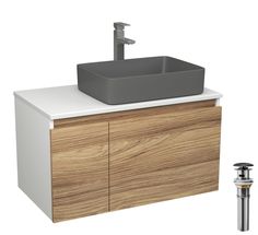 Комплект:тумба Bau Dream Blackwood 80,раковина BAU Hotel 48х37,смеситель Hotel Stil,выпуск Bauedge