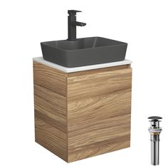 Тумба Bau Dream Blackwood 50,раковина BAU Cerama 48х37,смеситель Hotel Black,выпуск Bauedge