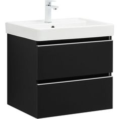 Тумба под раковину Aquanet Вега 60 черный 00329595