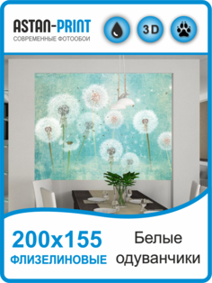 Флизелиновые фотообои Astan Белые одуванчики 200х155